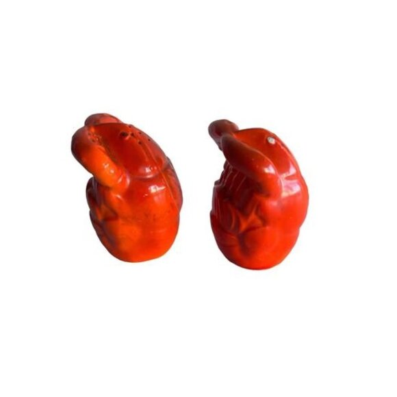 Vintage Lobster Ceramic Salt Pepper Shakers Japan Red MCM Mid-Century S & P Set - Picture 5 of 6